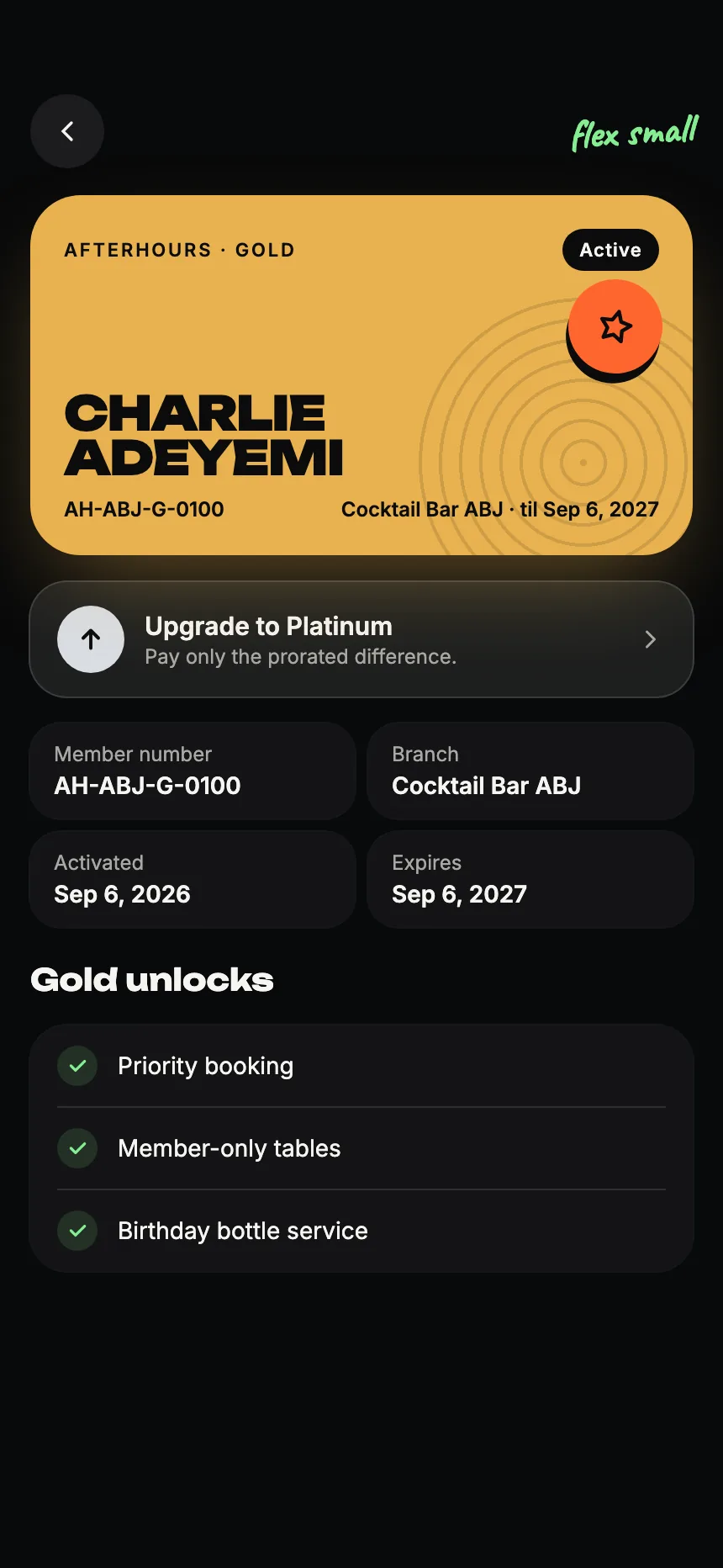 AfterHours come back golden screen